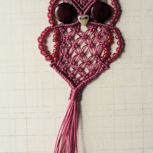 Micro Macrame Owl Pendant Tutorial Macrame Owl DIY Pattern Jewelry Making Instruction image 4