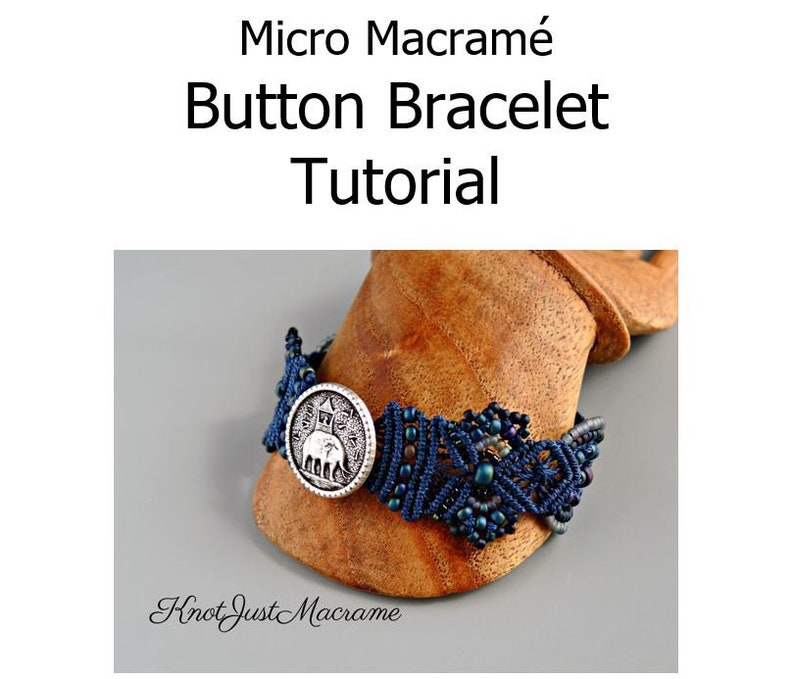 Micro Macrame Button Bracelet Tutorial Macrame Necklace DIY Pattern Jewelry Making Instruction image 2