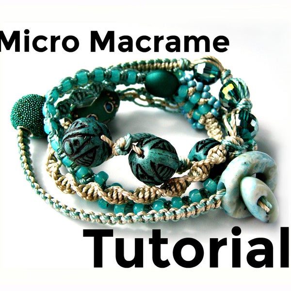 Micro Macrame Tutorial - Wrap Bracelet - Pattern - Beaded Macrame - Jewelry Making - DIY - Beginner Macrame Jewelry Instruction