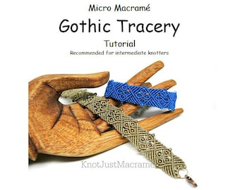 Micro Macrame Tutorial - Gothic Tracery Bracelet - Pattern - Beaded Macrame - Jewelry Making - DIY