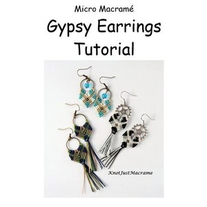 Gypsy Earrings Tutorial DIY Pattern Instructions Micro Macrame image 2