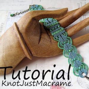 Micro Macrame Tutorial Leaves Bracelet Pattern Beaded Macrame Jewelry Making DIY image 1