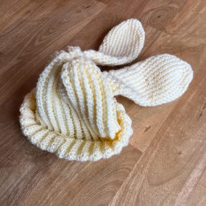 Hand Crocheted Bunny Hat | Bunny beanie, gift for him or her, holiday gift, bunny ears