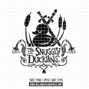 2865 - La Taberna del Patito Acurrucado - Enredados SVG, PNG, EPS - Logotipo del bar de la película Enredados, clipart vectorial. Arte lineal "Tengo un sueño".