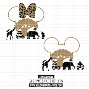 1750 - Safari-themed mouse ears pack bundle SVG, EPS, PNG - Animal Kingdom trip Clipart. Safari Mode vectorized. disneey Matching Shirt svg