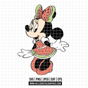 2766 - Minnie pastèque SVG, EPS, PNG - vecteur Clipart Minnie moods. Images clipart Disneyy Eternal Minnie. Petite minnie dtf. Pastèque Disney