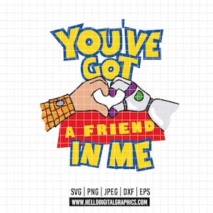 2276 - Buzz Lightyear e o Xerife Woody, Amigos para sempre SVG, PNG, EPS - Você tem um amigo em mim clipart. Andy's friends clipart vector