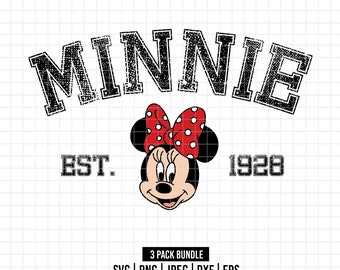 1595 - Paquete de Minnie Eterna SVG, EPS, PNG - Minnie Est. 1928 Clipart Vector. Minnie Eterna de Disney en diferentes formatos clipart.