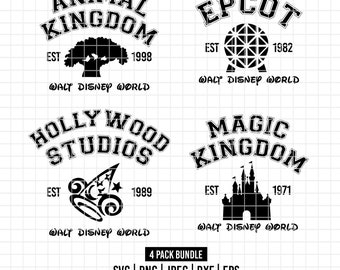 1747 - Magical Disneey icons pack bundle SVG, EPS, PNG - Castle magic kingdom clipart vector.  Disneey Animal kingdom. Disneyland svg.