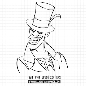 3279 - Dr Facilier SVG, PNG, EPS - dessin Disney Princesse Tiana. Personnages du film La princesse et la grenouille clipart vectoriel svg.
