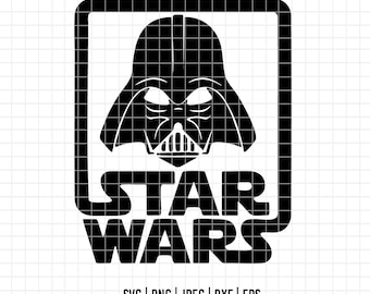 2890 - Star wars SVG, EPS, PNG - Star Wars logo Clipart Vector. May the force be with you line art. iconic Disneey movies graphic design.