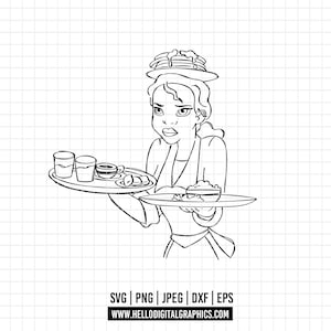 1990 - Tiana Iconic scene SVG,DTF,PNG-The princess and the frog Clipart Vector. Tiana princess svg.  The princess and the frog iconic scenes