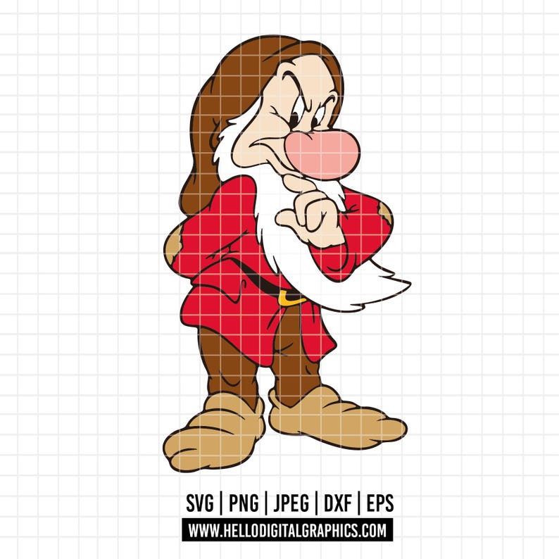 2719 - Grumpy to the Seven Dwarfs SVG, PNG - Snow White and the Seven ...