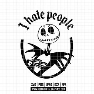 3122 - Jack SVG, EPS, PNG - Disneey Jack Clipart Vector. I hate people line art. The strange world of Jack silhouette. Jack outline svg.