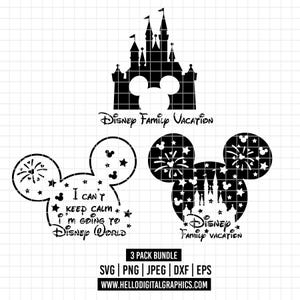 1827 - Disneey family vacation SVG, EPS, PNG - I cant keep calm, i am going to disneey world outline clipart vector. line art. New year.