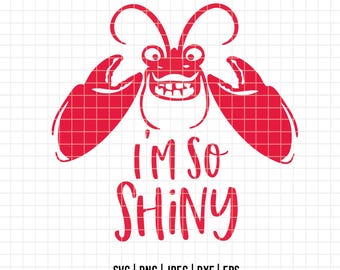 2971 - Tamatoa SVG, EPS, PNG - Charakter aus dem Disney-Film Moanaa Clipart Vektor. Ich bin so glänzend Linie Kunst. Riesenkrabbe, Tamatoa coloriert