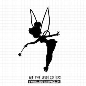 1715 - Little Tinkerbell SVG, EPS, PNG - Magic Tinkerbell outline clipart vector. Disneey Tinkerbell svg. The magic of Tinkerbell.