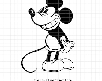 ミッキーマウスの悲しいSVG | クラシックカートンポーズカットファイル