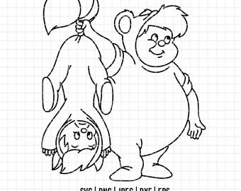 4028 - Curly y el gemelo. Niños perdidos, Peter Pan SVG, PNG, EPS - Imágenes vectoriales de los personajes de Peter Pan. Dibujo lineal de los Niños perdidos. Personajes de Disney.