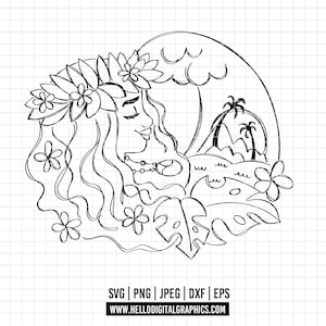 1883 - Te fiti - Te Ka, moana outline SVG,PNG,DTF- Disneyy Moana, Te fiti/ Te Ka clipart vector. Te fiti Line art. Moana iconic scenes