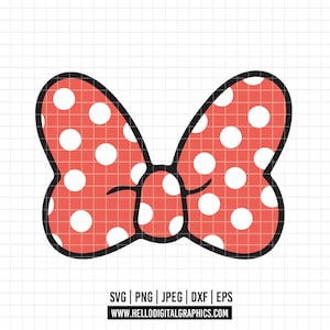 2981 - Noeud de Minniee Mouse, la souris la plus aimée de Disney SVG, EPS, PNG - Icônes classiques du Royaume magique Clipart. L'arc de Minnie clipart svg.