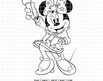 3016 - Minnie Mouse lista para el espectáculo SVG, EPS, PNG - Clipart fotográfico clásico de Minnie. La popular Minnie. El mundo de Disney.