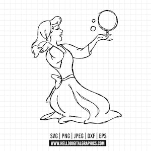 2551 - Cinderella SVG, PNG, EPS - Iconic scene from the movie cinderella. Disneyy Princess Cinderella sketch clipart. Cinderella cleaning