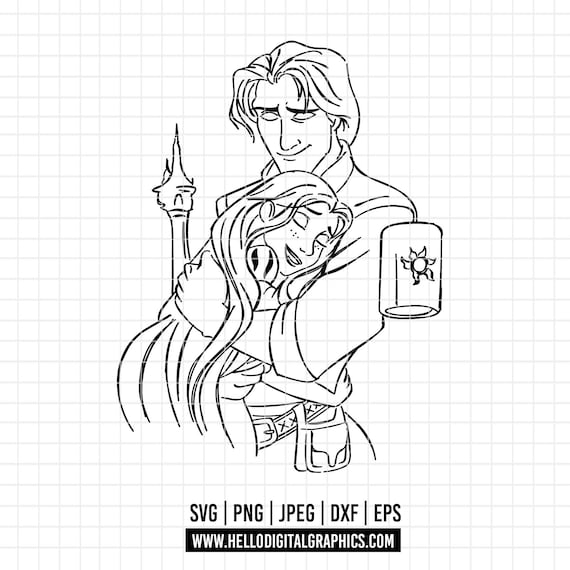 Flynn Rider Drawing Back Rapunzel And Flynn Rider Drawing