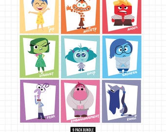 1539 - Emotions of inside out 2 pack bundle SVG, EPS, PNG - Disneey emotions, inside out 2 Clipart Vector svg, new characters, joy, anger
