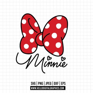 1594 - Il panino del più noto topo Disney SVG, EPS, PNG - Icone classiche del Magic Kingdom Clipart Vector. Il fiocco di Minnie clipart svg.