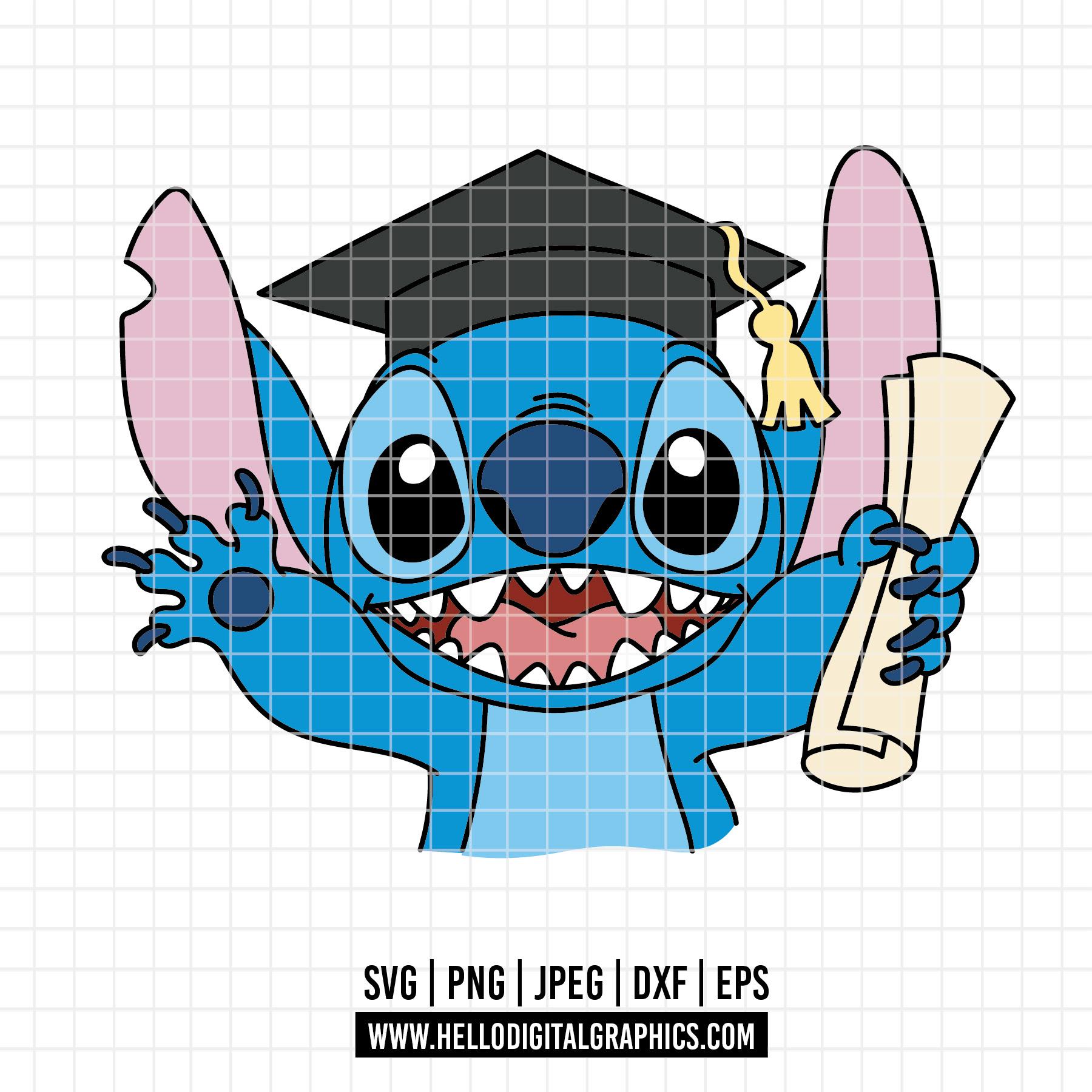 3255 - スティッチの卒業式 SVG、EPS、PNG - リロとスティッチの