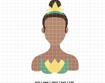 1992 - Princess Tiana Iconic scene full color SVG, DTF, PNG - The princess and the frog Clipart Vector. The princess and the frog full color