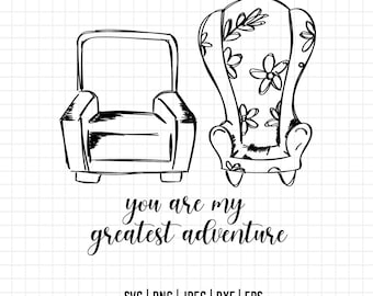 1761 - Up= Carl and Ellie armchairs plus phrase SVG, PNG, EPS - Up Movie Clipart vector. Up movie svg. Carl and Ellie loves clipart.