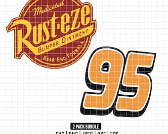 3243 - The Rust-eze logo and the number 95 belong to the protagonist, Lightning McQueen SVG, PNG, EPS - Cars Movie Lightning McQueen lienart