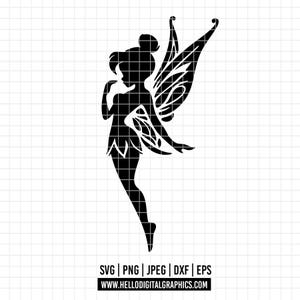 2758 - Little Tinkerbell SVG, EPS, PNG - Magic Tinkerbell outline clipart vector. Disneey Tinkerbell svg. The magic of Tinkerbell. Campanita