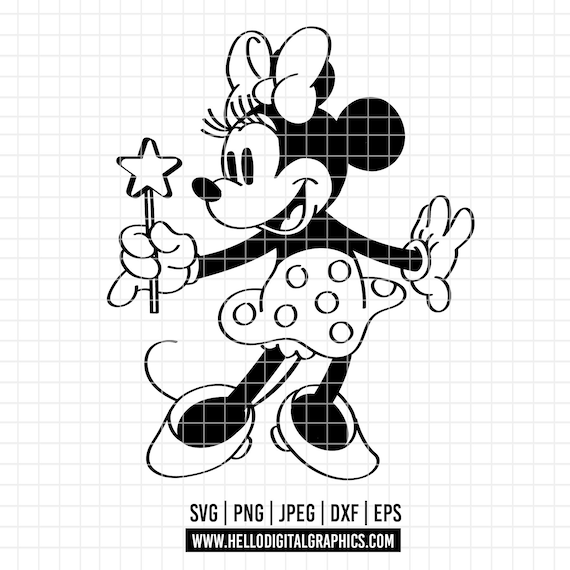 1733 - クラシックなミニー（SVG、EPS、PNG） - マジックキングダムの