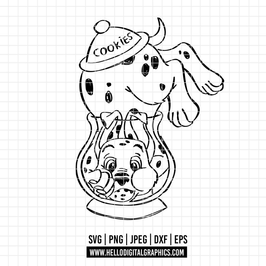 2026 101 Dalmatians SVG, EPS, PNG Classic Disneeyy Characters Clipart
