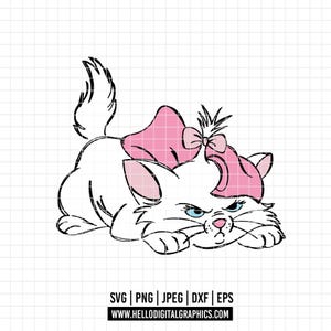 2560 - マリー - おしゃれキャット フルカラー SVG、EPS、PNG - ディズニー クリップアート ベクター。おしゃれキャットのキャラクター。おしゃれキャットのクレイジーな冒険 SVG。