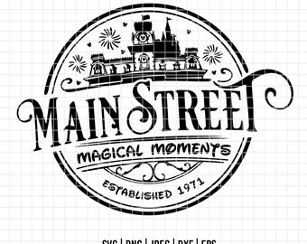 2876 - My firs Disneey trip SVG, EPS, PNG - Disney Main Street outline clipart vector. Family vacation dissneey line art. Disneyland dtf