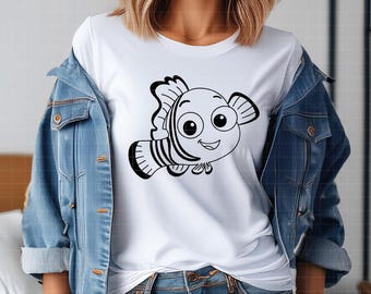 3696 - Nemo SVG,PNG,EPS - Disneey Characters Nemo Line Art