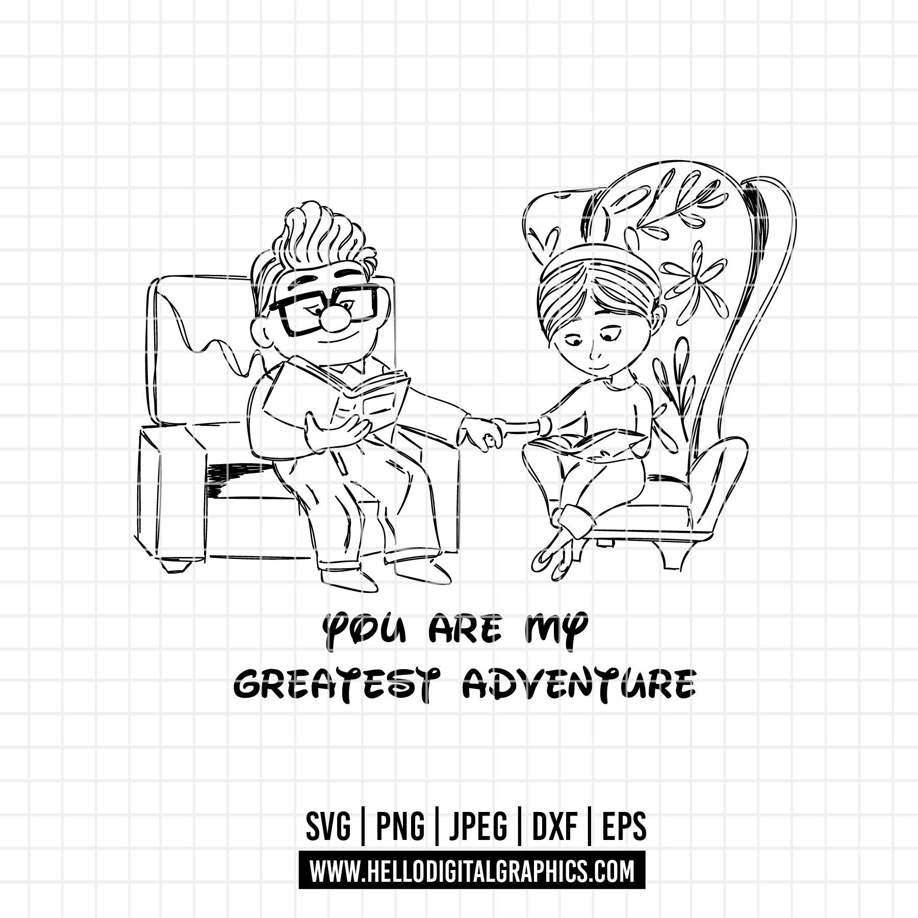1759 - Up\u003d You Are My Greatest Adventure SVG, PNG, EPS - up Movie, Carl and  Ellie Clipart Vector. up Movie Svg. Carl and Ellie Loves Clipart - Etsy  Israel, image size:1800x1800