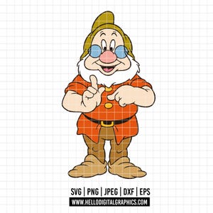 2718 - Doc to The seven dwarfs SVG, PNG - Snow white and The seven dwarfs clipart. Disneey Dopey,Grumpy,Happy,Doc,Sneezy,Sleepy dtf