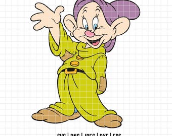 2717 - Mudito de Los Siete Enanitos SVG, PNG - Clipart de Blancanieves y los Siete Enanitos. Disney: Mudito, Gruñón, Feliz, Doc, Estornudo, Dormilón, dtf