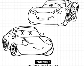 2071 - Lightning McQueen and Sally pack bundle SVG, PNG, EPS -Cars Movie, Lightning McQueen and Sally Clipart vector.Cars characters clipart