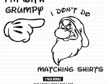 2867 - Grumpy to The seven dwarfs pack bundle SVG, PNG - Snow white and The seven dwarfs clipart. I am with grumpy all the time svg.