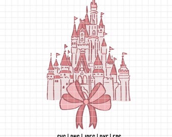 3252 - Disneey Castle magic kingdom full color SVG, EPS, PNG - Castle Disneey outline clipart vector. Magic castle. Magic princess castle.