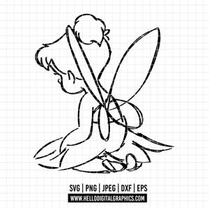 2666 - Little Tinkerbell SVG, EPS, PNG - Disneey tinker bell clipart vector. the magic of tinker bell Disney svg. Little tinkerbell dtf.
