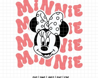 1584 - The word of Minniee SVG, EPS, PNG - Disneyy characters of the Magic Kingdom Clipart Vector. Minnie with names in colors svg.