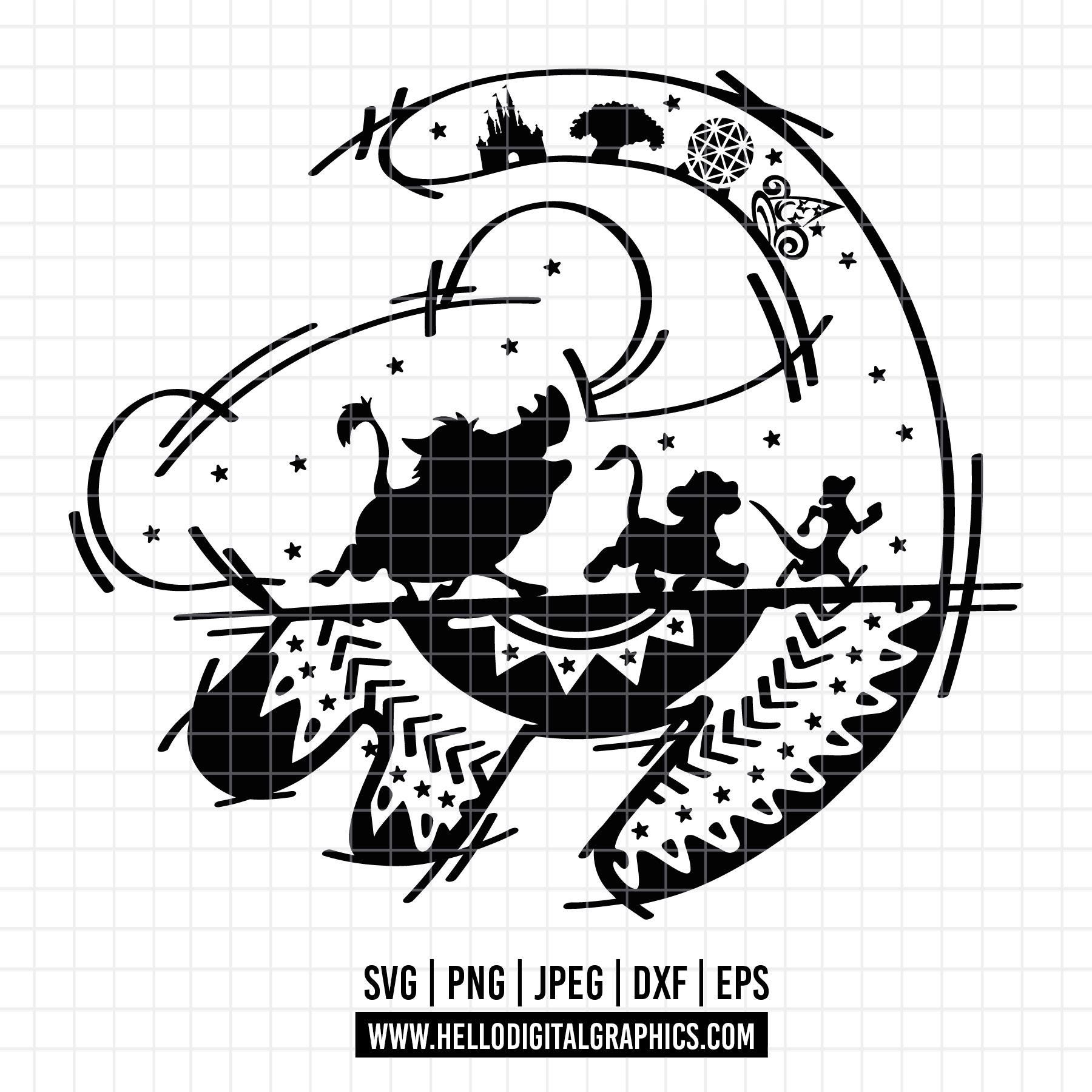 Simba Pouncing Vector 2269 - Simba's Footprint SVG, DTF, PNG - Disneyy the Lion King Iconic ...