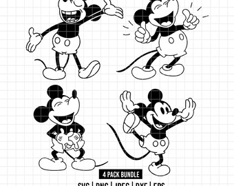 ミッキーマウスの悲しいSVG | クラシックカートンポーズカットファイル